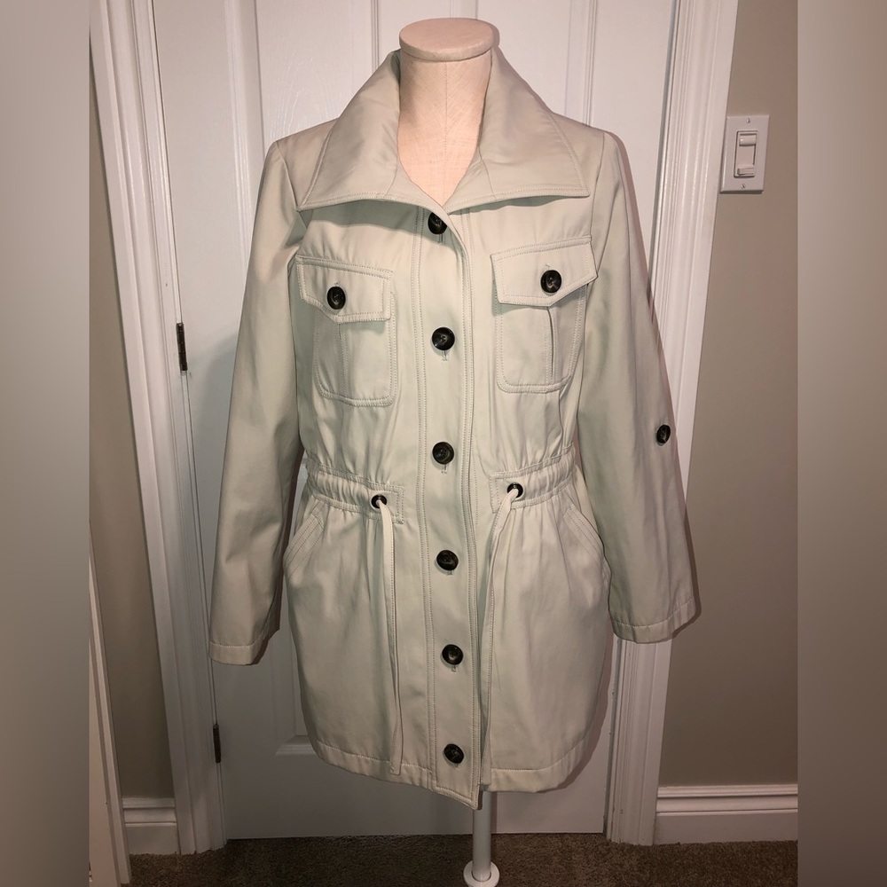 Winter Time Women's Cream Jacket with Black Buttons
